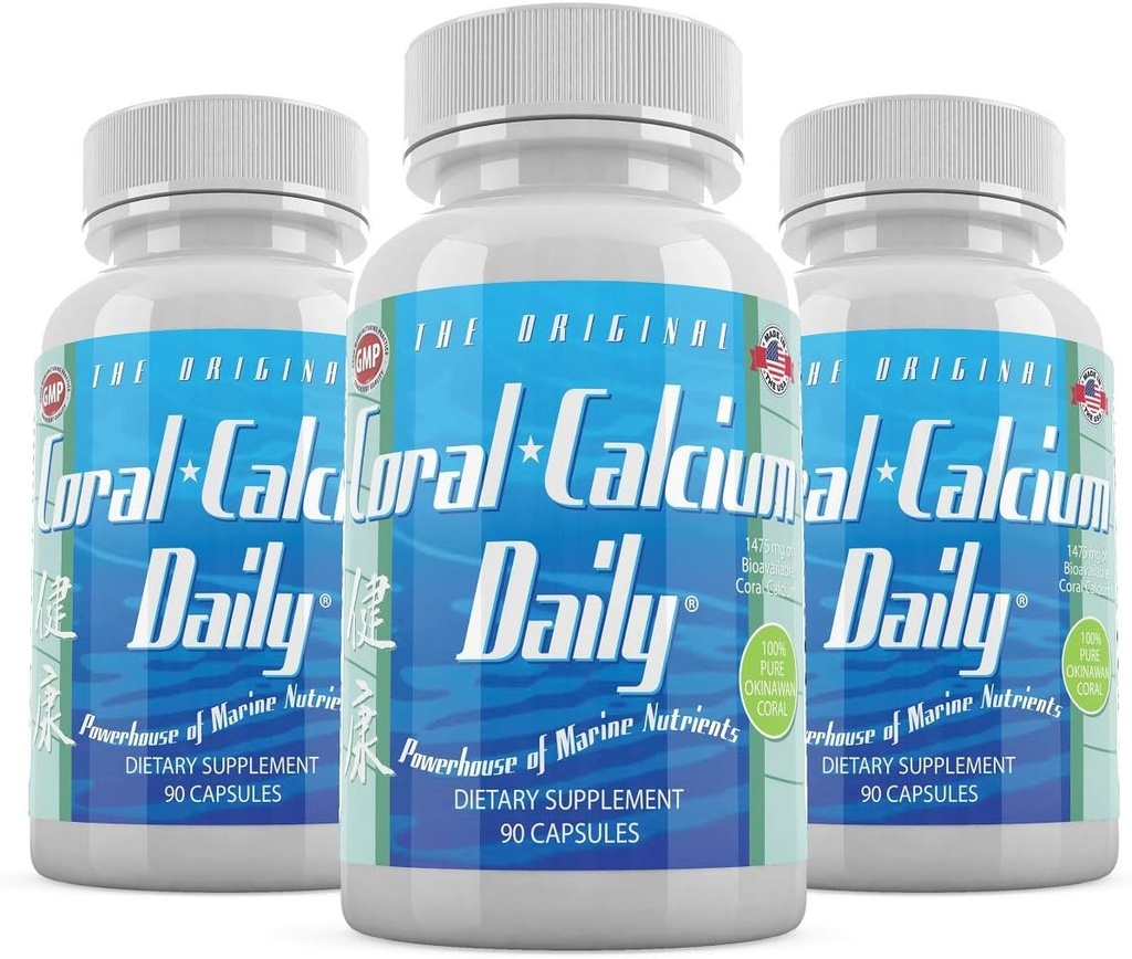 Καθημερινή Υγεία - Pure Okinawa Coral Calcium - συμπλήρωμα Marine-Grade με 72 Trace Minerals - 1475mg, 270 κάψουλες λαχανικών (3 Μήνες Προσφορά)