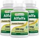 En İyi Doğallar Alfalfa Green Super Food 500 mg 180 Capsules (180 Count (Pack of 3))