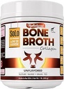 Solo Bone Broth protein Collagen Toz Low sodyum, 16g Hydrolyzed Collagen Type I & III, Sağlıklı Skin, Nails, Saç, Ortaklar ve Digestion, Grass Fed, 1 lb (Canister - Net Wt. 1 lb. Toz)