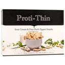 Proti-Thin High Protein Sour Cream & Fine Herb Zipper Snacks, 15g Protein, Low Calorie, Low Fat, Low Sugar, Gluten Free, Aspartame Free, Ideal Protein Compatible, Crunchy Diet Snack, 7 Count Box