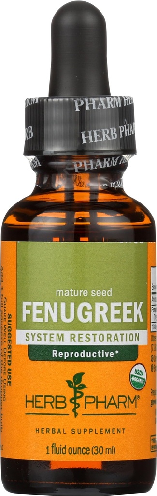 Herb Pharm Certified Organic Fenugreek Liquid Extract for Female Reproduction Support - 1 Ουγγιά (DFENU01)