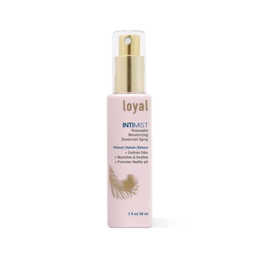 Loyal Intimist Rosewater Moisturing Deodorant Spray | Controls Odor & Kuruness | Restore Moisture | Sağlıklı Intimate Balance (2 fl oz)