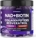NAD+, Resveratrol, Berberine, & Biotin Anti-Aging Gummy - Saç, Skin, Nails & Ortak Supplement - Collagen,, Keratin, çinko, K2 & D3 Gummies - ABD'de 60 $