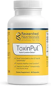 Researched Nutritionals ToxinPul Binder & Detox Cleanse Support - Humic Acid, Fulvic Acid, Cilantro, Dandelion Root & Chlorella Sağlıklı Toxin Removal (90 Capsules) Desteklemek için