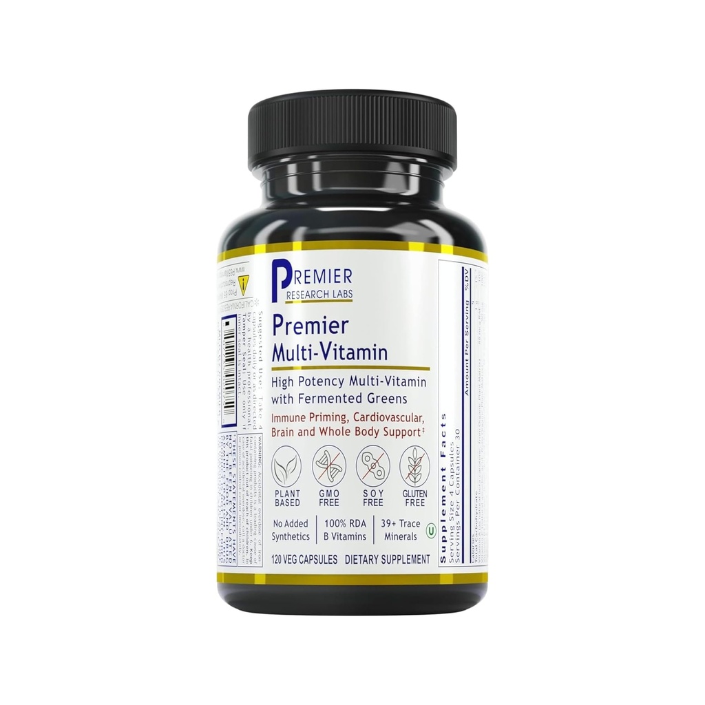 Premier Research Labs Multi-Vitamin - Immune, Brain & Heart Support | Prebiyotik ve Postbiyotiklerle | Men & Women için Vegan Capsules. Gluten & Soy Free - 120 Plant- Sourced Capsules