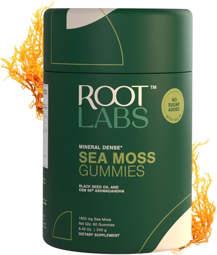 Deniz Moss Gummies I 92+ Minerals I Black Seed Oil I KSM 66 Ashwagandha I Lab Test Edilmiş I Hayır Sugar | for Men, Women I Non-GMO I 100% Natural & Organic I 1600 mg I 60 Gummy