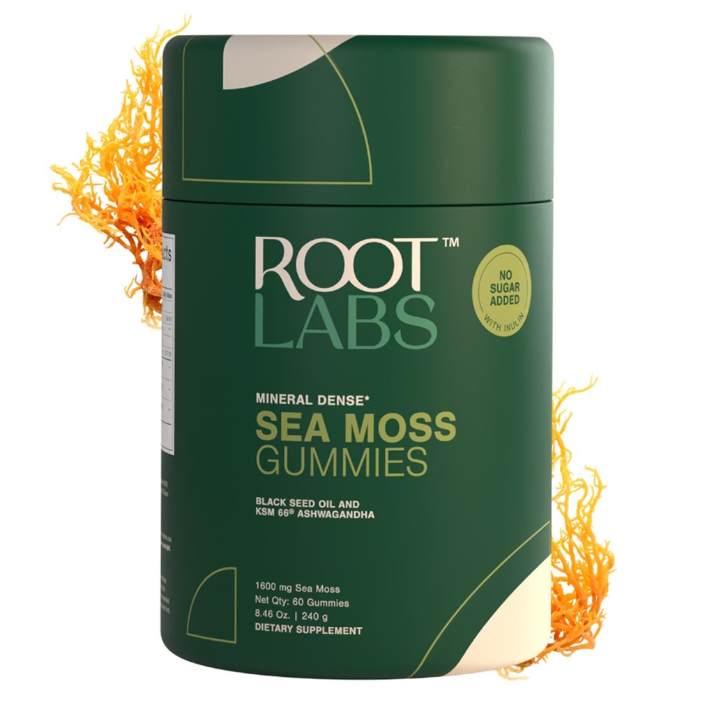 Deniz Moss Gummies I 92+ Minerals I Black Seed Oil I KSM 66 Ashwagandha I Lab Test Edilmiş I Hayır Sugar | for Men, Women I Non-GMO I 100% Natural & Organic I 1600 mg I 60 Gummy