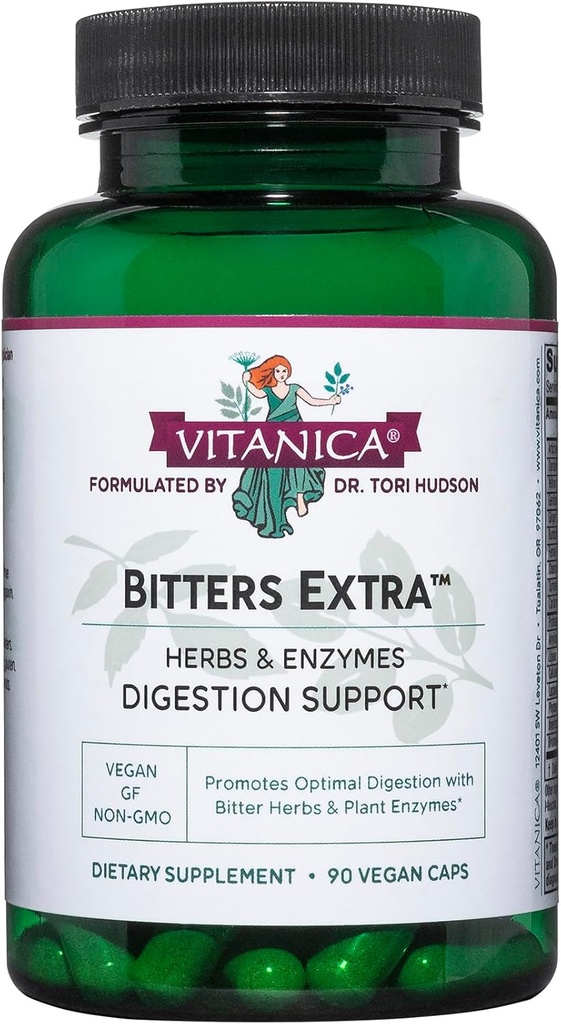Vitanica Bitters Ekstra, Digestion Support, Vegan, 90 Capsules