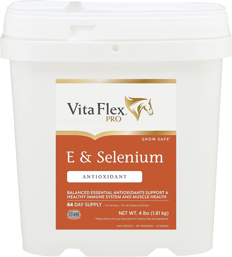 Vita Flex Pro E ve Horse Selenium Supplement, Balanced Essential Antioksis, 4 Pound, 64-Day Supply