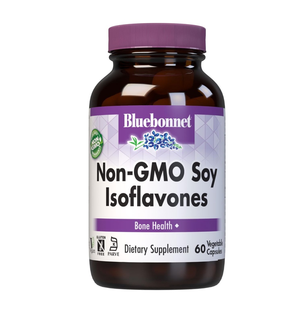 Bluebonnet Beslenme Non-GMO Soy Isoflavones, Bone Health*, Vegan, Kosher Parve, Gluten-Free, 60 Sebze Kapsülleri, 60 Hizmet