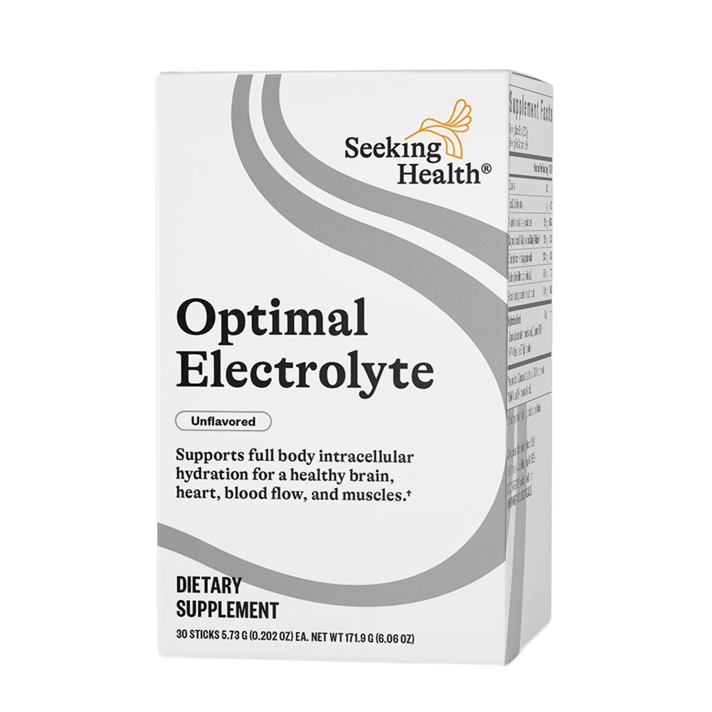 Seeking Health Optimal Electrolyte Sticks - Electrolyte Drink for Hydration, Heart & Muscle Recovery† Support - Supports Active Lifestyle - Vegan, Gluten-Free & Non-GMO - Unflavored, 30 Sticks