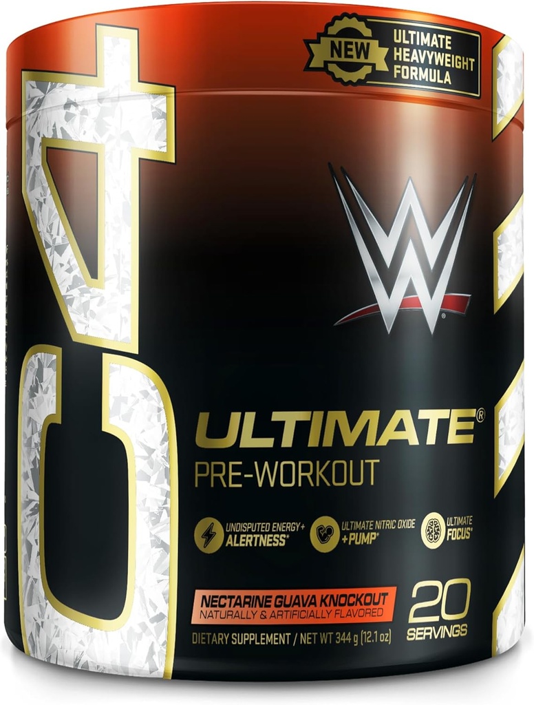 Cellucor C4 Ultimate x WWE Pre Workout Toz Nectarine Guava Knockout - Sugar Free Preworkout Energy Supplement for Men & Women - 300 mg Caffeine + 3.2g Beta Alanine + Patented Kretin - 20 Servisler