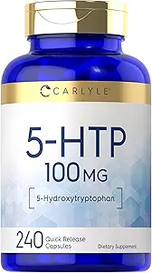Carlyle 5HTP | 100 mg | 240 Capsules | 5 Hydroxtryptophan | Non-GMO & Gluten Free Supplement Supplement