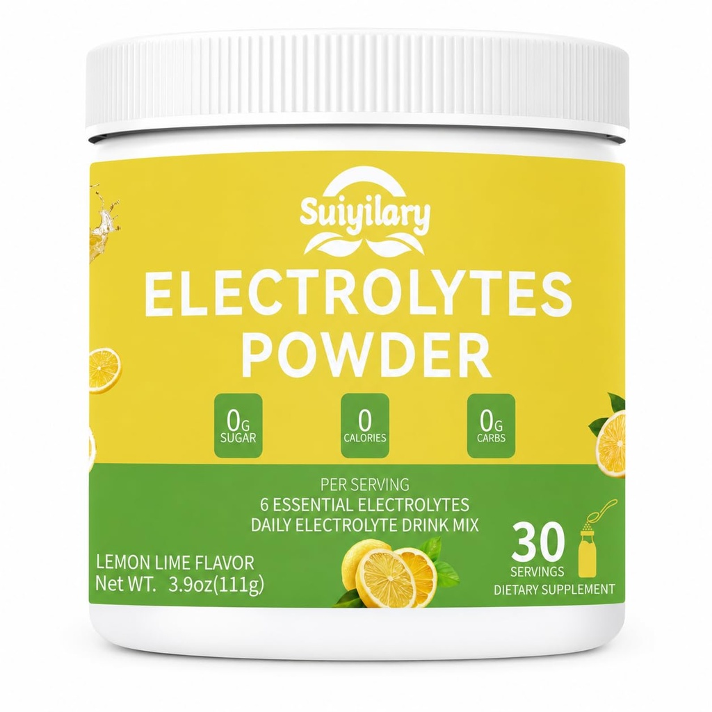 Sugar-Free Electrolyte Powder Drink Mix, Daily Hydration Powder with 6 Key Electrolytes, Trace Minerals, Keto Friendly, Vegan, Non-GMO, 30 Servings