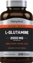 Piping Rock L Glutamine Toz Capsules | 2000 mg | 240 Pills | Kadınlar ve Erkekler için Tamam | Ücretsiz Form Amino Asit | Non-GMO, Gluten Free