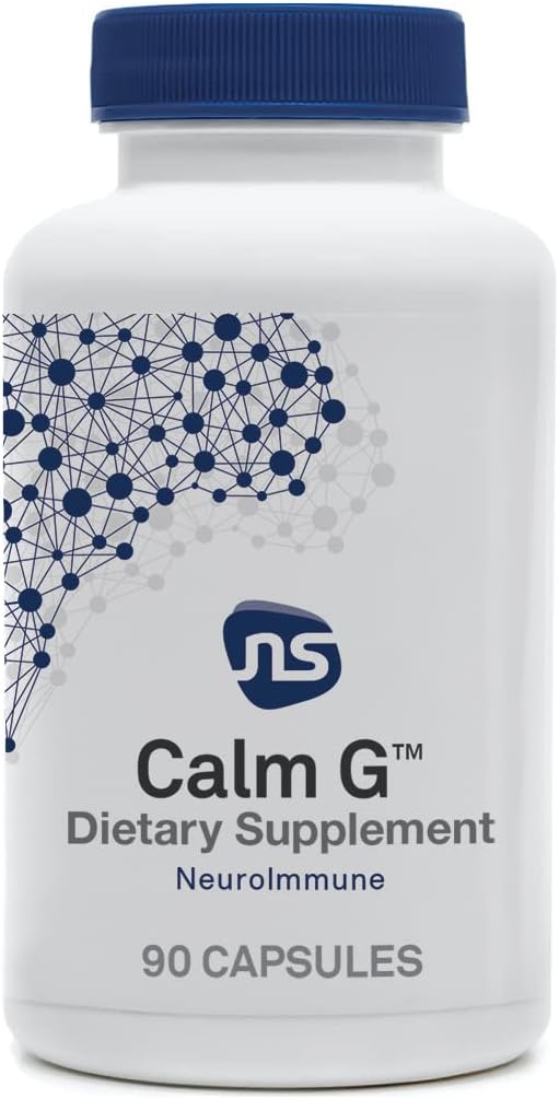 NeuroScience Calm Aid + Immune Support Supplement - Calm G - Alpha Lipoic Acid, L Cysteine, L Theanine & More - Ενθάρρυνση ηρεμίας ύπνου & κόπωσης με καθημερινή διαχείριση γλουταμικών (90 κάψουλες)