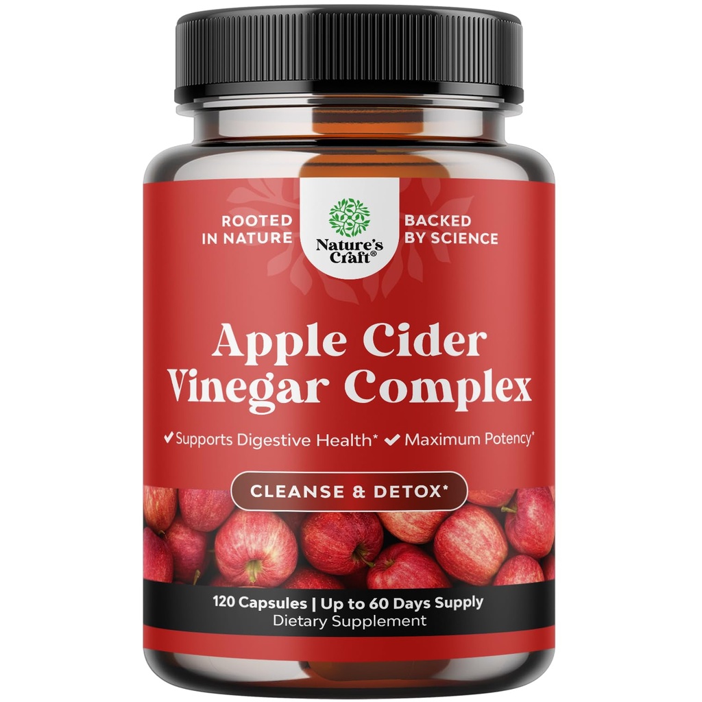Apple Cider Vinegar Capsules - ACV Cleanse ve Detox Pills for Gut and Digestive Health with Surface Cayenne - Ekstra Kuvvetli ACV Capsules for Gut Cleanse and Full Body Detox (60 hizmet)
