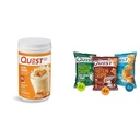 Quest Salted Caramel Protein Powder 26g Protein; Quest Protein Chips Variety Pack (BBQ, Cheddar & Sour Cream, Sour Cream & Onion) High Protein