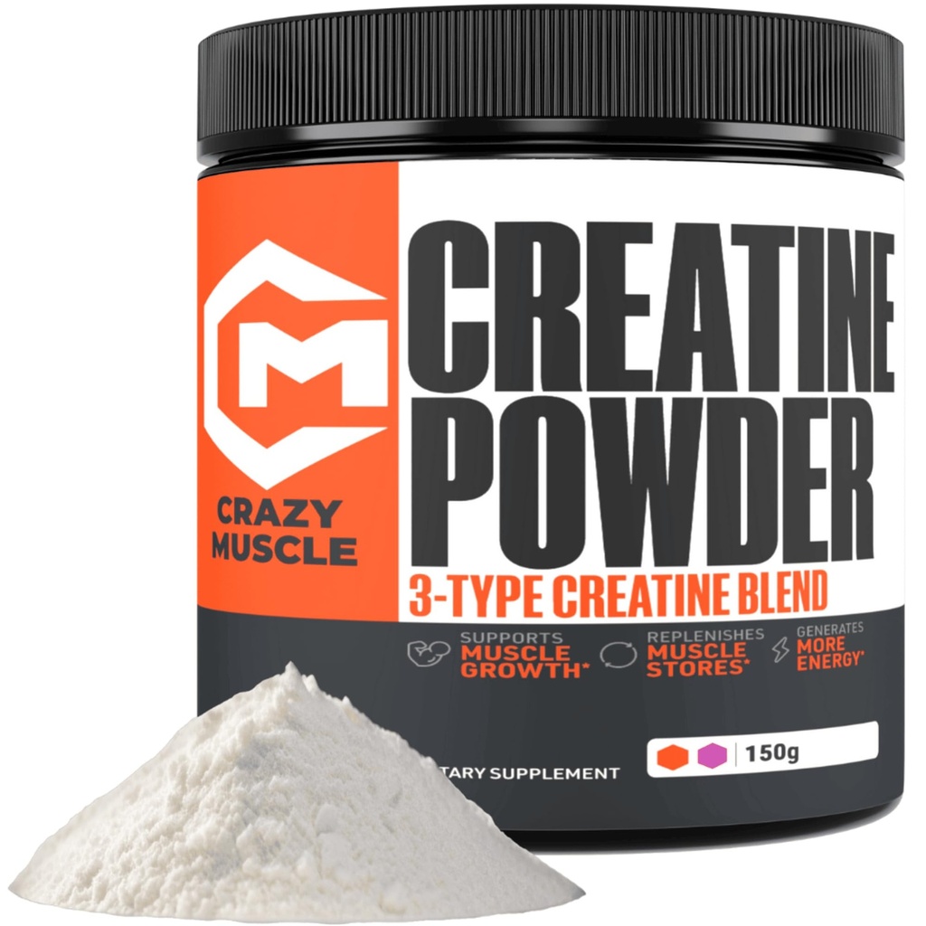 Çılgın Kas Tinatine Monohidrat Toz, 5000 mg Premium 3X ThreeAtine Pre Workout Mass Liger, High Abxia Easy to Take Toz Best Performance for Men & Women, 30 Hizmets
