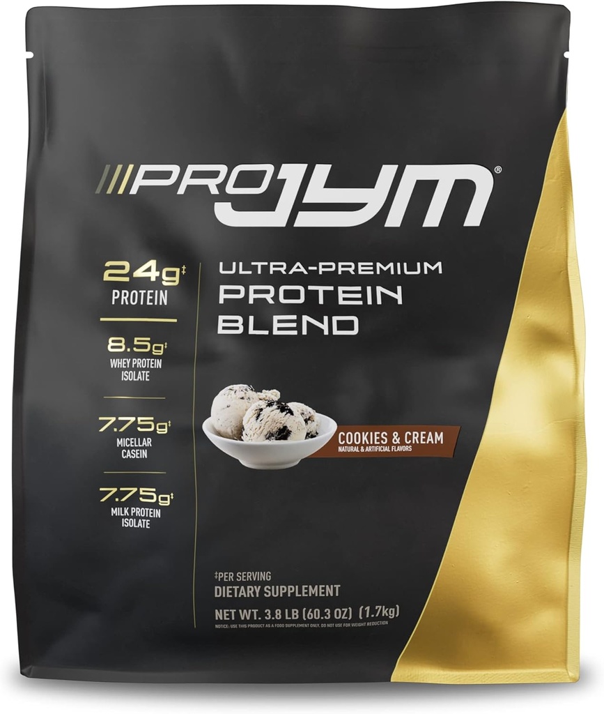 Pro JYM Cookies & Cream Protein Powder - Whey Protein Isolates, Casein, & Milk Protein, Lean Muscle Building for Men & Women, JYM Supplement Science, 45 Servings