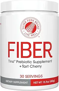 Tino Natural Gluten Free Prebiotic Fiber Supplement - με εκχύλισμα από ταρτάρ Cherry & Black Yeast Polycan - Μη-GMO, Διαλυτή σκόνη από ίνες νερού (1 Canister - 15.9 Oz)