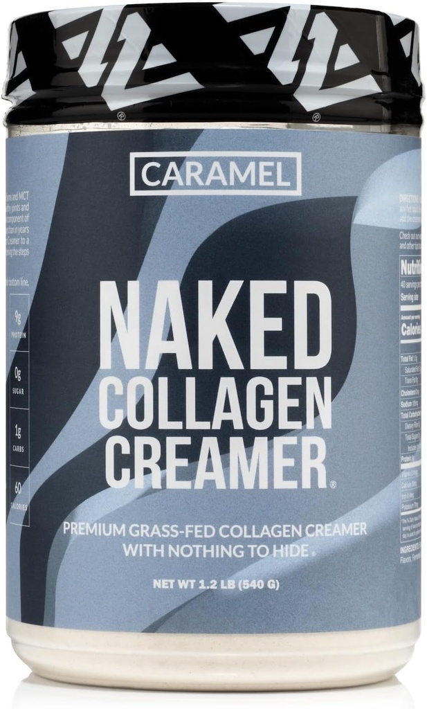 Κρέμα καφέ με γυμνό κολλαγόνο - Caramel Collagen Creamer για καφέ - χωρίς γαλακτοκομικά, χωρίς γλουτένη, χωρίς γλουτένη - Υποστηρίξτε τα μαλλιά, το δέρμα, και τα νύχια - 40 Σερβιέτες
