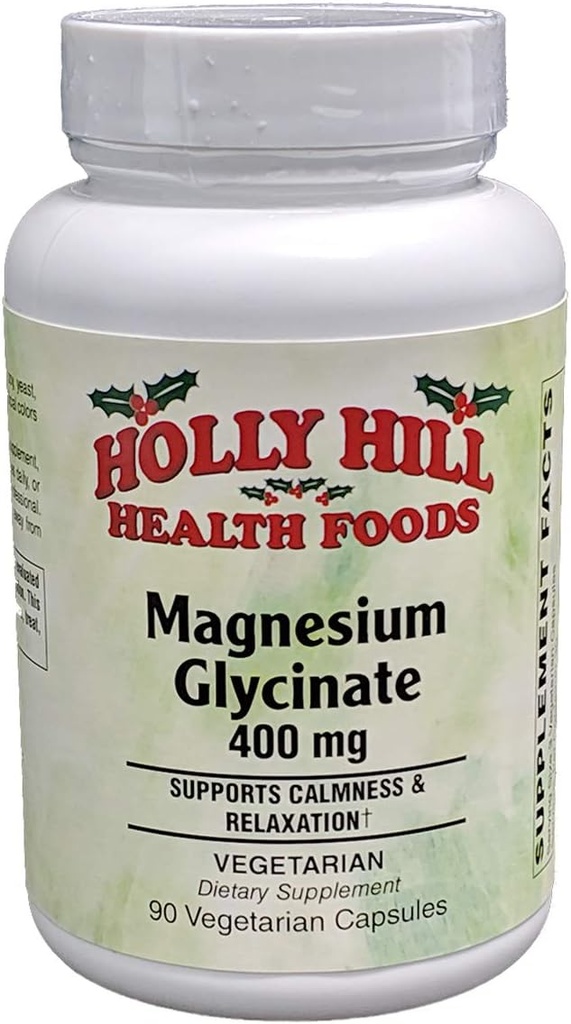 Holly Hill Health Foods Γλυκινικό μαγνήσιο 400mg, 90 κάψουλες χορτοφάγων
