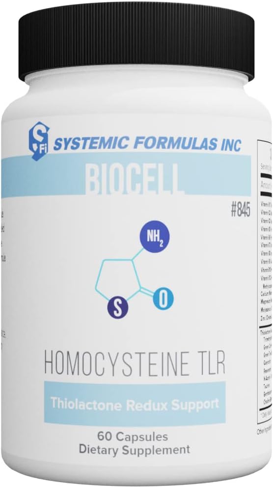 Sistemik Formulaler HomoCysteine TLR Thiolactone Redux Support 60 Capsules, Biocell #845. Kalp, Cardiovascular Sistemi ve Elevated homosisteine'den Beyinleri Korumak