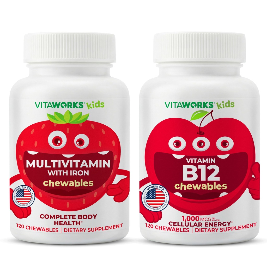 Çocuklar Multivitamin Chewables + Vitamin B12 Chewables Sche