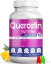 Quercetin Gummies by BioVitalica - Quercetin με Bromelain Vitamin C και Zinc & Elderberry + Βιταμίνη D3-5 σε 1 Ανοσολογική Υποστήριξη - Ψευδάργυρος Quercetin 750 mg για Παιδιά και Ενήλικες (1)