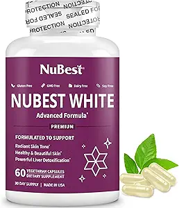 Nu Best White - Glutathione 400 mg & Milk Butle Extract - Skin Brighting Supplement - Güzel ve Partoxification | 1 Ay Supply