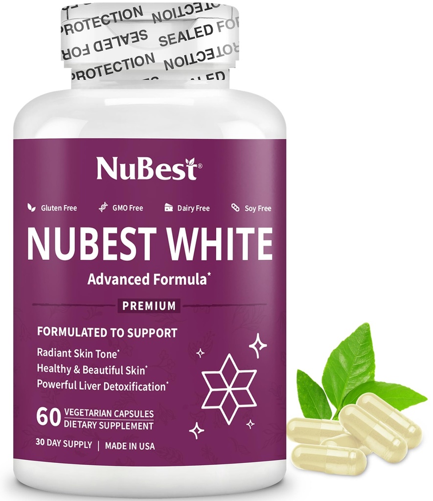 Nu Best White - Glutathione 400 mg & Milk Butle Extract - Skin Brighting Supplement - Güzel ve Partoxification | 1 Ay Supply