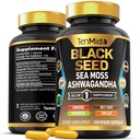 Organic Black Seed Supplement - 8in1 Formula - Combine with Sea Moss, Ashwagandha, Turmeric, Fenugreek, Beet Root, Shilajit, and Black Pepper - 120 Vegan Capsules for 4 Months Supply
