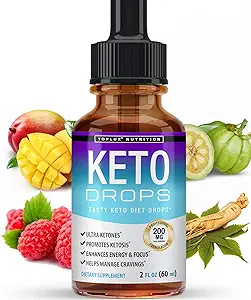 Keto Diet Drops Weight Loss Ketogenic Supplement - Premium Fat Burner Formula to Boost Metabolism, Suppress Appetite & Cravings, Better Absorption Liquid, Garcinia Cambogia, Effective for Men & Women