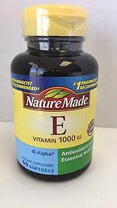 Φύση Κατασκευασμένη dl-Alpha Βιταμίνη E 1000 IU Softgels 60 ea (πακέτο του 2)