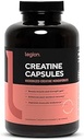 LEGION Micronized Creatine Monohydrate Supplement - Clean Creatine Powder for Muscle Gain & Post Workout Recovery - Micronized Creatine Supplement for Maximum Abvorvation (30 Σερβιέτες, Καψάκιο)