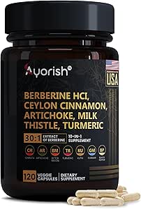 Berberine Supplement – Yüksek Güçlü 7500 mg Eşdeğer – Ceylon Cinnamon ile Berberin, Süt Butle & Turmeric – 120 Vegan Capsules – Non-GMO, USA Formulated
