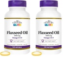 21. Yüzyıl Flaxseed Oil 1000 Mg Softgels, 120-Count (22871) (Pack of 2)
