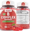 B Kompleksi Gummies, Vegan Vitamin B Gummies with 2000 mcg Torch B12, Metil Folate | Plus Choline + Inositol, C + çinko for Supports Energy, Mood, Immune, Health, Skin - 60 Cts