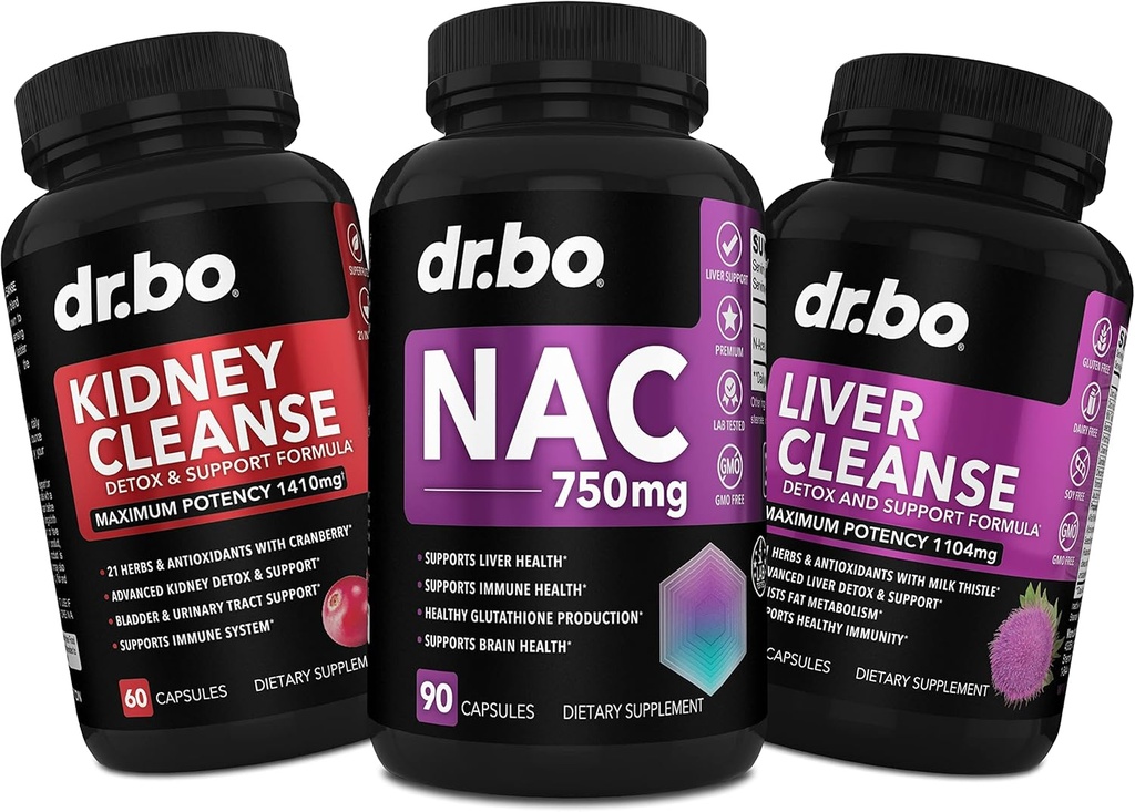 NAC Kidney Liver Cleanse Detox - 750 mg N Acetyl Cysteine Pure Vitamin Capsule - Daily Liver Kidney Detox Support Formula for Gallbladder, Bladder Urinary Tract Supplements & Milk Butle