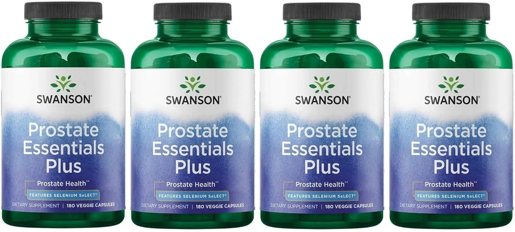 Swanson Prostate Plus - Sağlıklı Urinary Tract Flow & Frekansı Geliştirmek için Doğal Supplement - Genel Olarak Prostate Health - (180 Veggie Capsules) 4 Pack