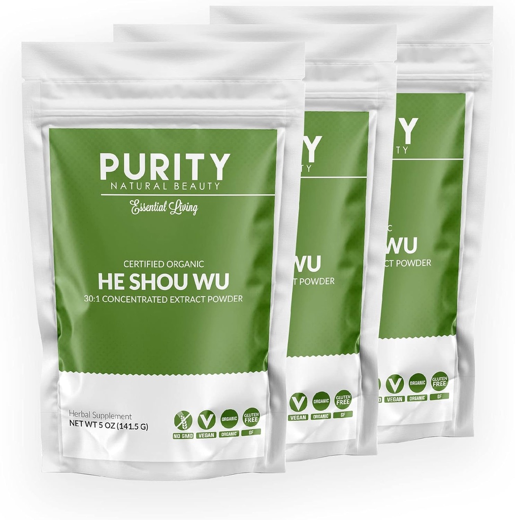 Sertifikalı Organik He Shou Wu - Büyük 5oz 30:1 Yoğun-Fo-ti - Organik Foti Ekstra He Shou Wu Organik ( 3-15 Ounces)