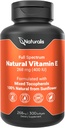 Naturalis Sunflower Vitamin E 268mg (400 IU) with Mixed Tocopherols | Essential Skin Vitamin & Immune Support | Non-GMO, Soy & Gluten Free | 300 Softgels