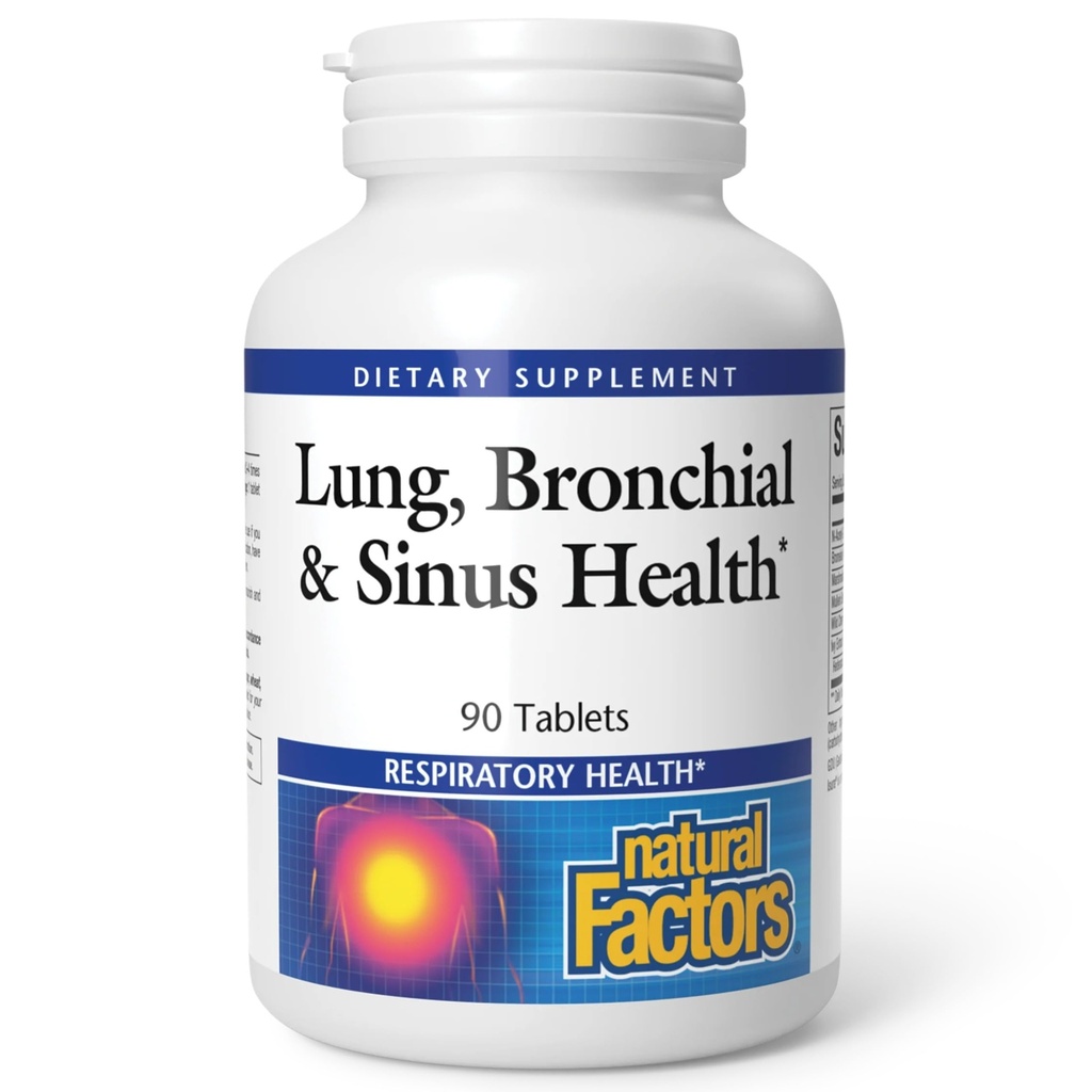 Φυσικοί Παράγοντες Πνεύμονας, Bronchial & Sinus Υγεία - Συμπληρώματα Αναπνευστικής Υγείας - Υποστηρίζει Πνεύμονα & Sinus Υγεία - Υποστηρίζει Υγιεινό Πνεύμονα Ιστός & Μύες Συνέπεια - 90 δισκία (90 Services)