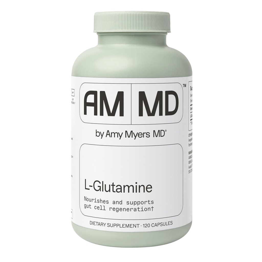 Amy Myers MD L-Glutamine Capsules - Hücre Sağlık Supplement - Stomach Yardımı için Gut Cleanse & Soothing Support - Sağlıklı Kas Desteği - Yetişkin Health Supplement