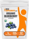 BulkSupplements.com Organik Blueberry Toz - Antioksi Desteği, Bluberry Supplement - Vegan & Gluten Free, 3g per Service, 500g (1.1 lbs) (Pack of 1)