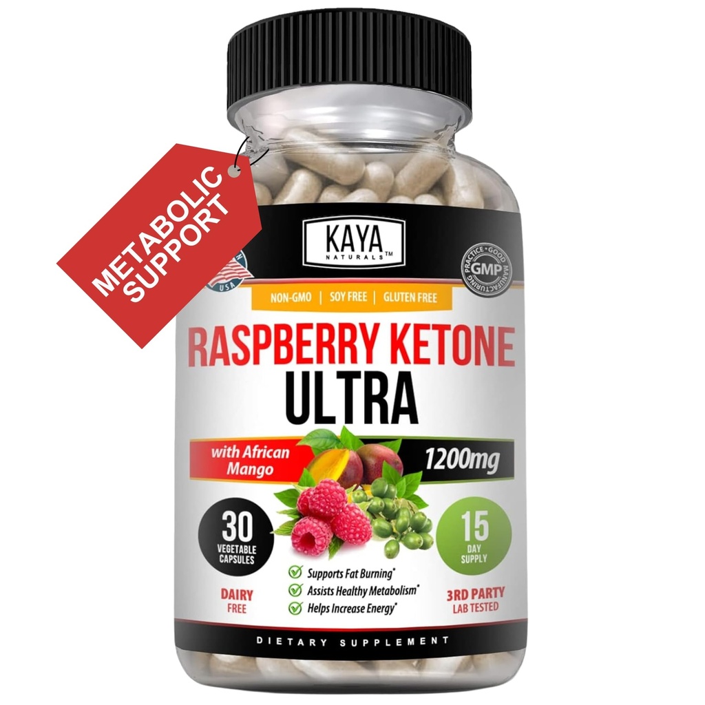 Kaya Naturals Zhong Diyet Raspberry Ketone - Kilo kaybı Tamam, Appetite Control, Boost Metabolism - 30 Count...
