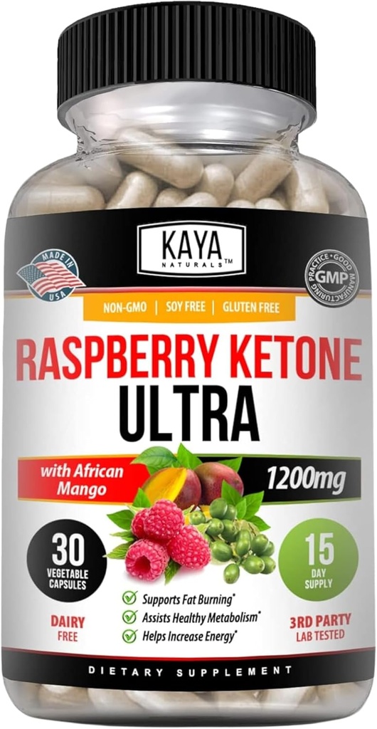 Kaya Naturals Zhong Diyet Raspberry Ketone - Kilo kaybı Tamam, Appetite Control, Boost Metabolism - 30 Count...