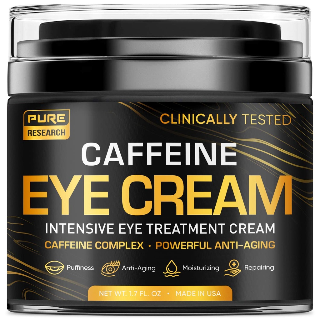 Caffeine Eye Cream For Anti Aging, Dark Circles, Çanta, Puffiness. Great Under Eye Skin + Face Darning, Eye Lift Treatment For Men & Women 1.7oz