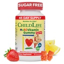 CHILDLIFE ESSENTIALS Multivitamin Gummies for Kids - Children's Vitamins, Kids Chewable Multivitamins with DHA, Sugar Free Supplement - Natural Strawberry Flavor, 90 Count